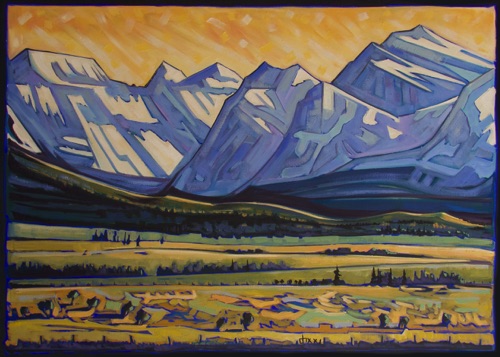 Waterton-Mountains East of the Park
42 x 30   oil on canvas $2800